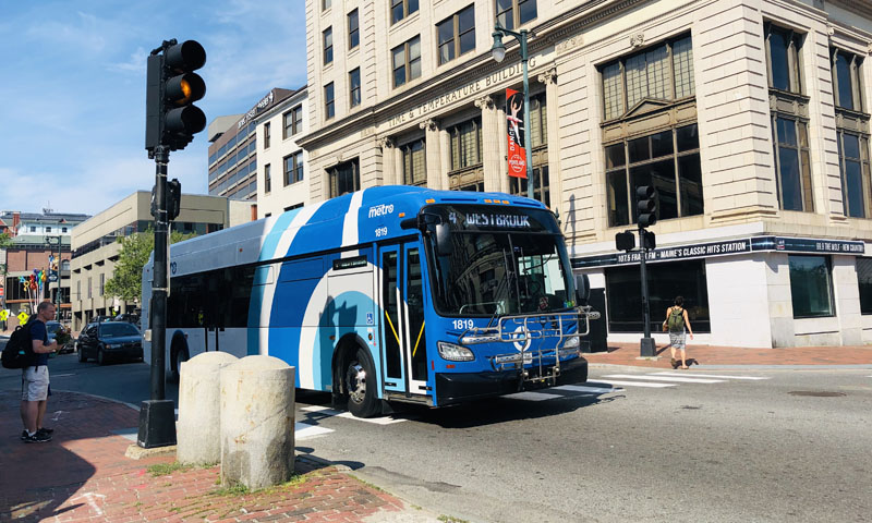 New Bus 0n Congress St, Photo Provided by Greater Portland METRO New Bus 0n Congress St, Photo Provided by Greater Portland METRO