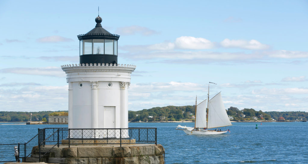 Bug Light Casco Bay with Sailboat Bug Light with Sailboat