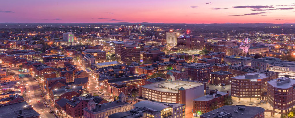 Portland Cityscape Drone at Night, Photography by Peter G. Morneau Portland Cityscape Drone at Night, Photography by Peter G. Morneau
