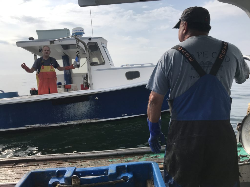 Two Lobsterman Meeting on Casco Bay, Photo Courtesy of Visit Portland / GLP Films Two Lobsterman Meeting on Casco Bay, Photo Courtesy of Visit Portland / GLP Films