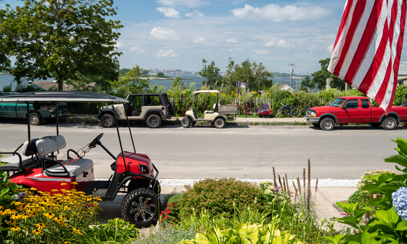 Golf Carts on Peaks Island, Photo Courtesy of Kirsten Alana / GLP Films Golf Carts on Peaks Island, Photo Courtesy of Visit Portland / GLP Films
