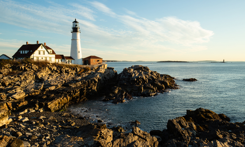 Portland Head Light and rocky Coast, Photo Credit: Visit USA Parks and Tobey Schmidt