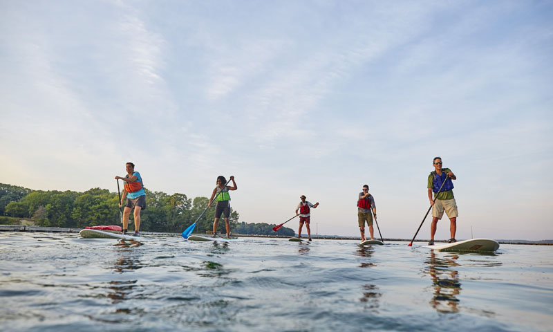 Paddleboarding, L.L.Bean Outdoor Discovery Programs. Photo Courtesy of Visit Freeport Paddleboarding, L.L.Bean Outdoor Discovery Programs. Photo Courtesy of Visit Freeport