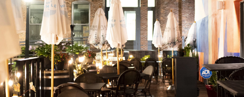 Outside seating in Portland at night. Photo Credit: Capshore Photography Outside seating in Portland at night. Photo Credit: Capshore Photography