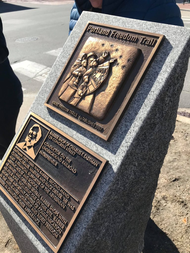 Portland Freedom Trail Marker, Photo Credit: Kirstie Archambault Portland Freedom Trail Marker, Photo Credit: Kirstie Archambault