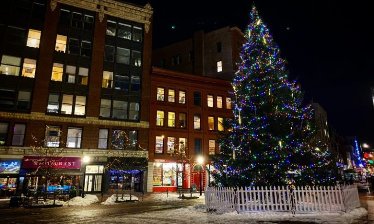 Monument Square Christmas Tree, Photo Credits: Allison New Monument Square Christmas Tree, Photo Credits: Allison New
