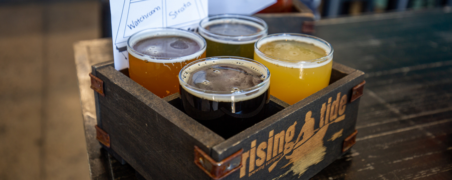 Rising Tide Brewing Flight- Photo Credit: Serena Folding Photography Rising Tide Brewing Flight- Photo Credit: Serena Folding Photography