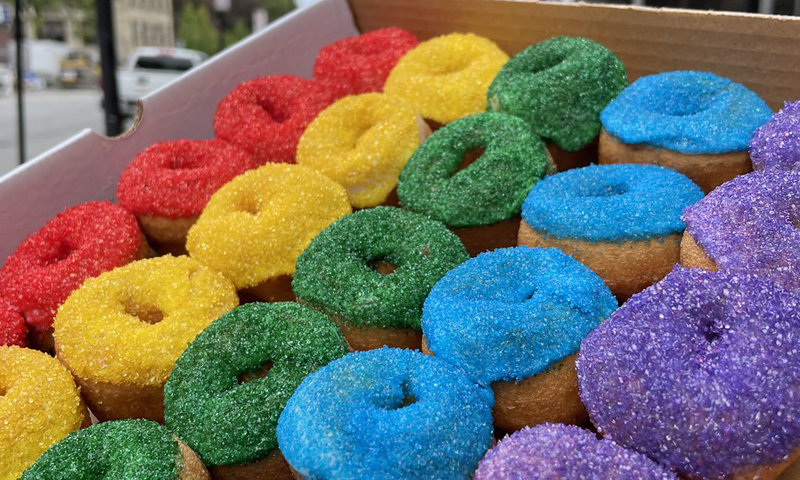 Rainbow Donut Assortment. Photo Credit: Eighty8 Donuts Rainbow Donut Assortment. Photo Credit: Eighty8 Donuts