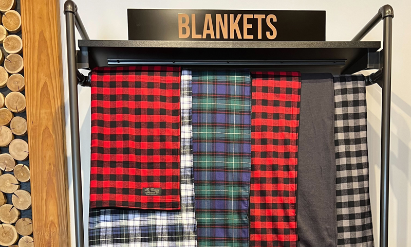 Flannel Blankets - Freeport Store. Photo Credit: The Vermont Flannel Company
