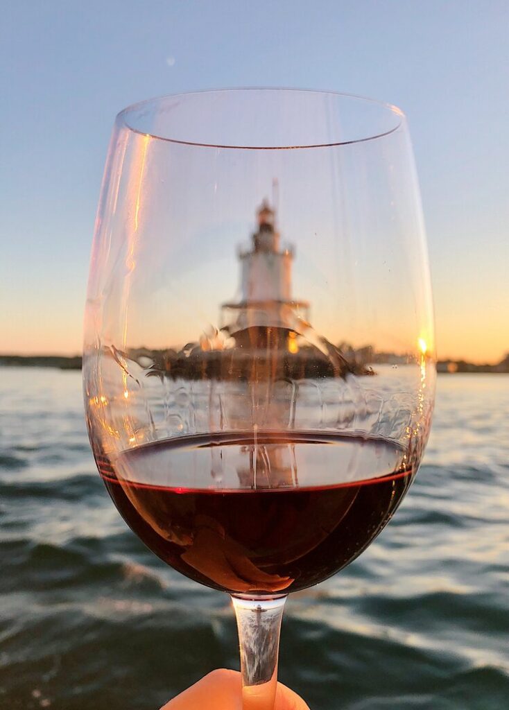 Wine Glass and Lighthouse. Photo Credit: Wine Wise