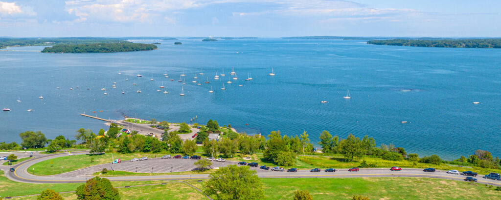 Aerial of Eastern Promenade in summer; Photo Credit: Peter G. Morneau Photography Aerial of Eastern Promenade in summer; Photo Credit: Peter G. Morneau Photography