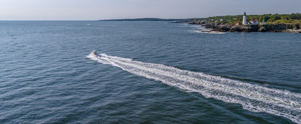 Fore River Sports Fishing Boat Passing Portland Head Light, Peter G Morneau Photography Fore River Sports Fishing Boat Passing Portland Head Light, Peter G Morneau Photography